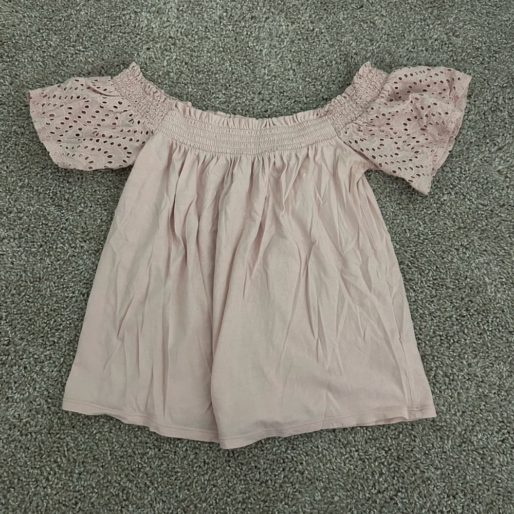 Express One Eleven pink off the shoulder top. Size small